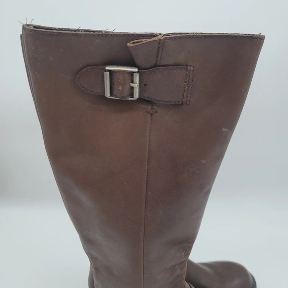 Sarah Jayne Canyon Brown Leather Round Toe Side Zip Knee High Boots Women’s 7.5M - Picture 6 of 11